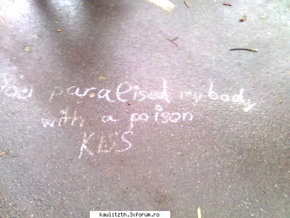you paralised my body with a poison kiss
(the rasmus - linin` in a world without you...nu m-am putut