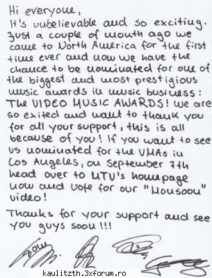 letters - nu mai are nimeni? - → Tokio Hotel